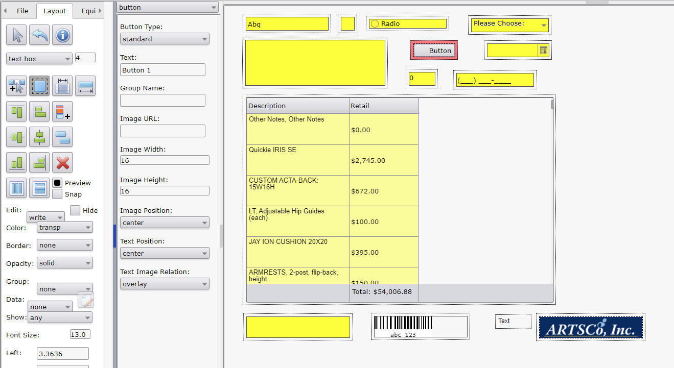 Button Layout Item Properties - ATLAS Technology (702) 425-3854 HelpDocs
